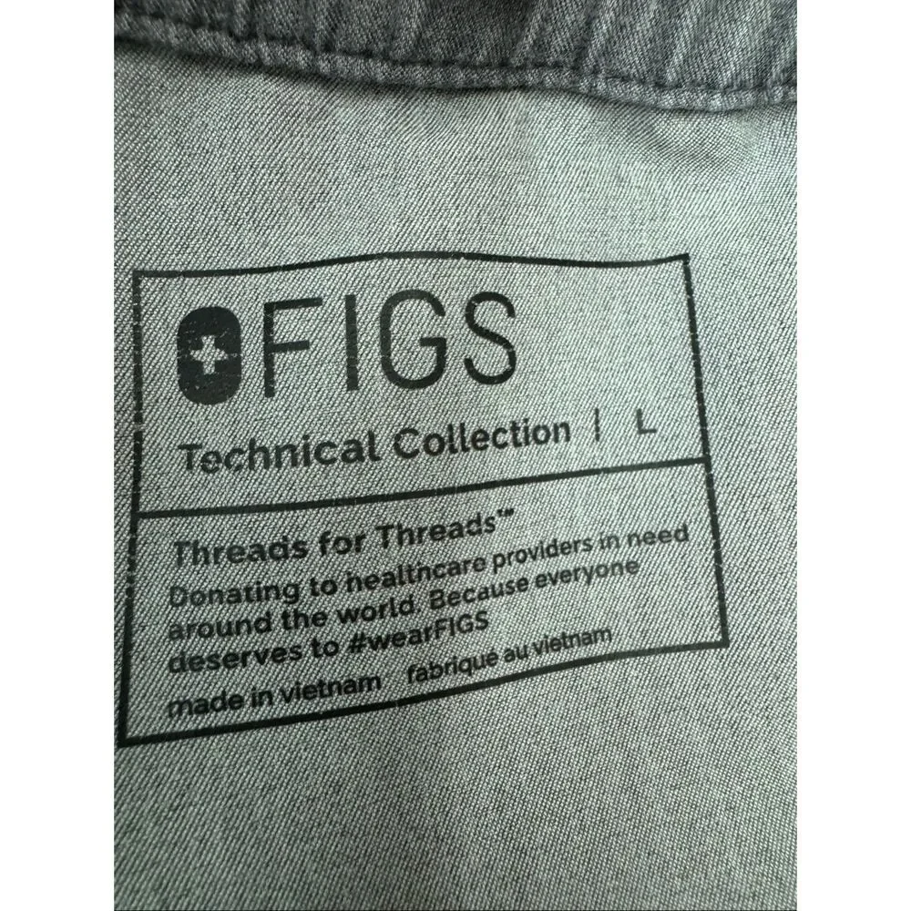 Figs Graphite Grey Cairo Cargo Mens Scrub Pants Size Large